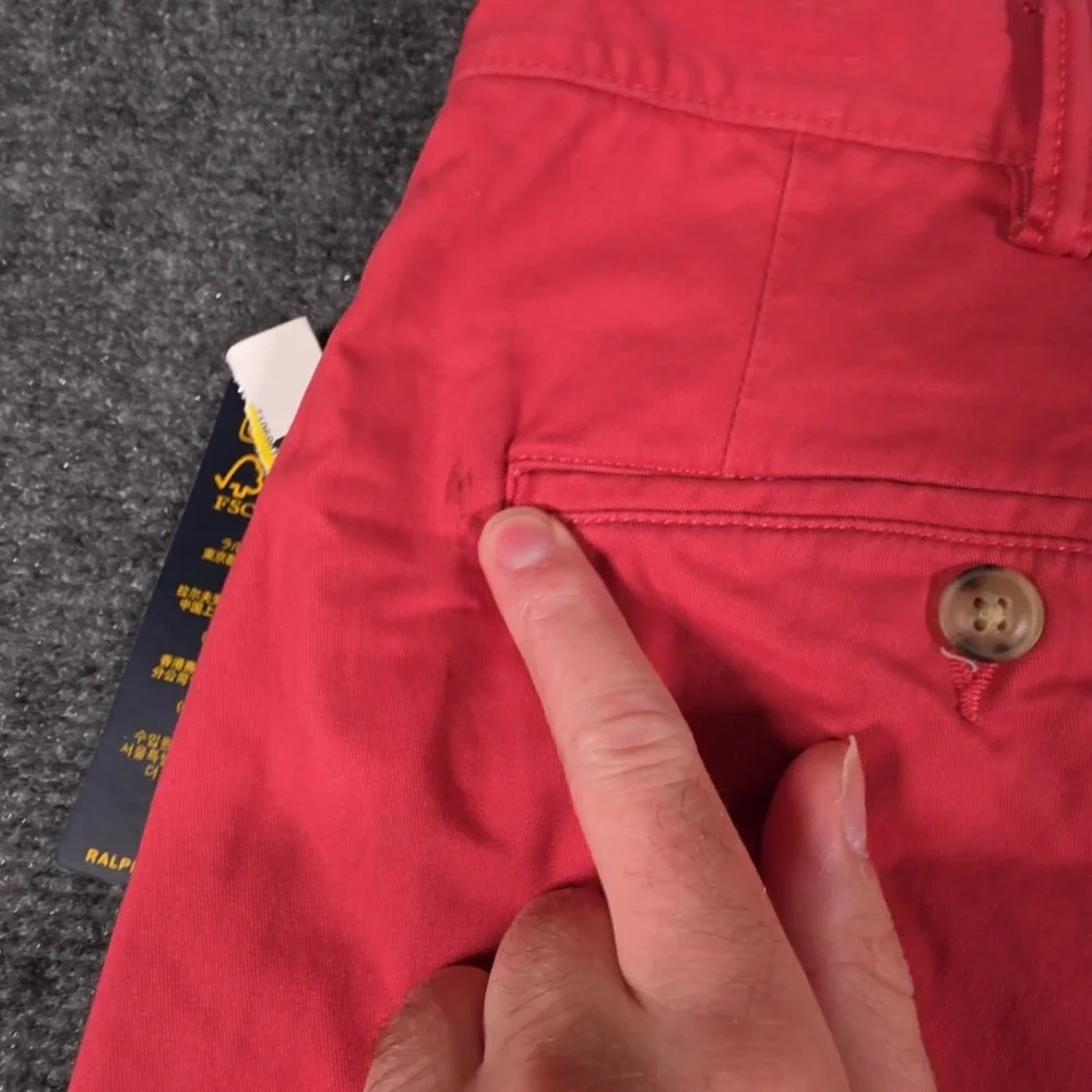 NWD Polo Ralph Lauren Chino Mens 38x30 Nantucket Red Stretch Straight Fit READ